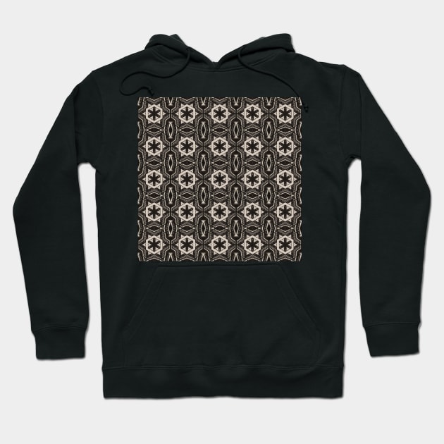 Rough Black and White Kaleidoscope Pattern (Seamless) 1 Hoodie by Swabcraft